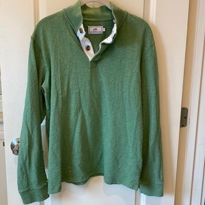 Men’s Southern Tide cotton Rugby shirt. Green. Size M